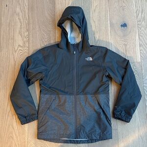 The North Face Kids Charcoal and Heather Gray Fleece-lined Raincoat